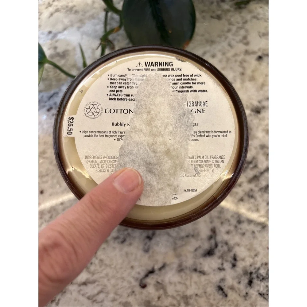 NEW 1 BATH & BODY WORKS COTTON CANDY CHAMPAGNE LARGE SCENTED‎ 3-WICK 14.5 CANDLE - Picture 11 of 11